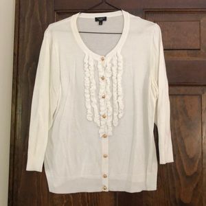 Talbots Knit Ruffled Blouse Size L